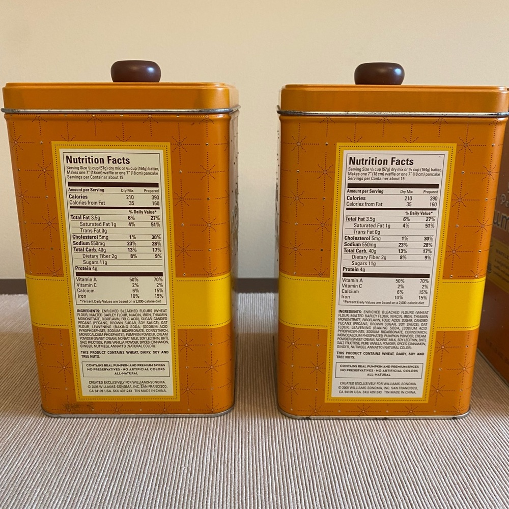 Williams Sonoma Spiced Pecan Pumpkin Waffle & Pancake Tins Set of 3 - Picture 6 of 16